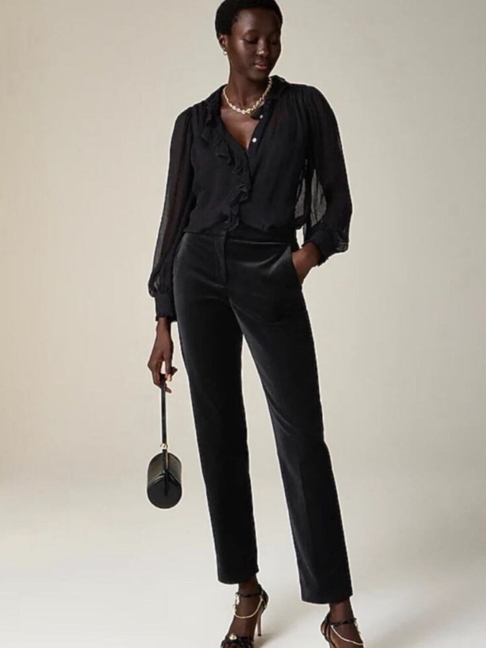 J. Crew Kate slim-fit pant in velvet black sz 6